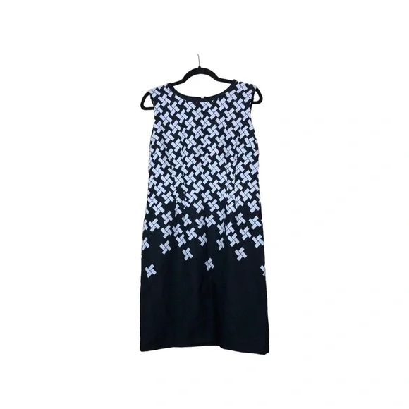 Anne Klein | Dresses | Anne Klein Black Ivory Geometric Print Sleeveless  Lined Midi Dress Size | Poshmark